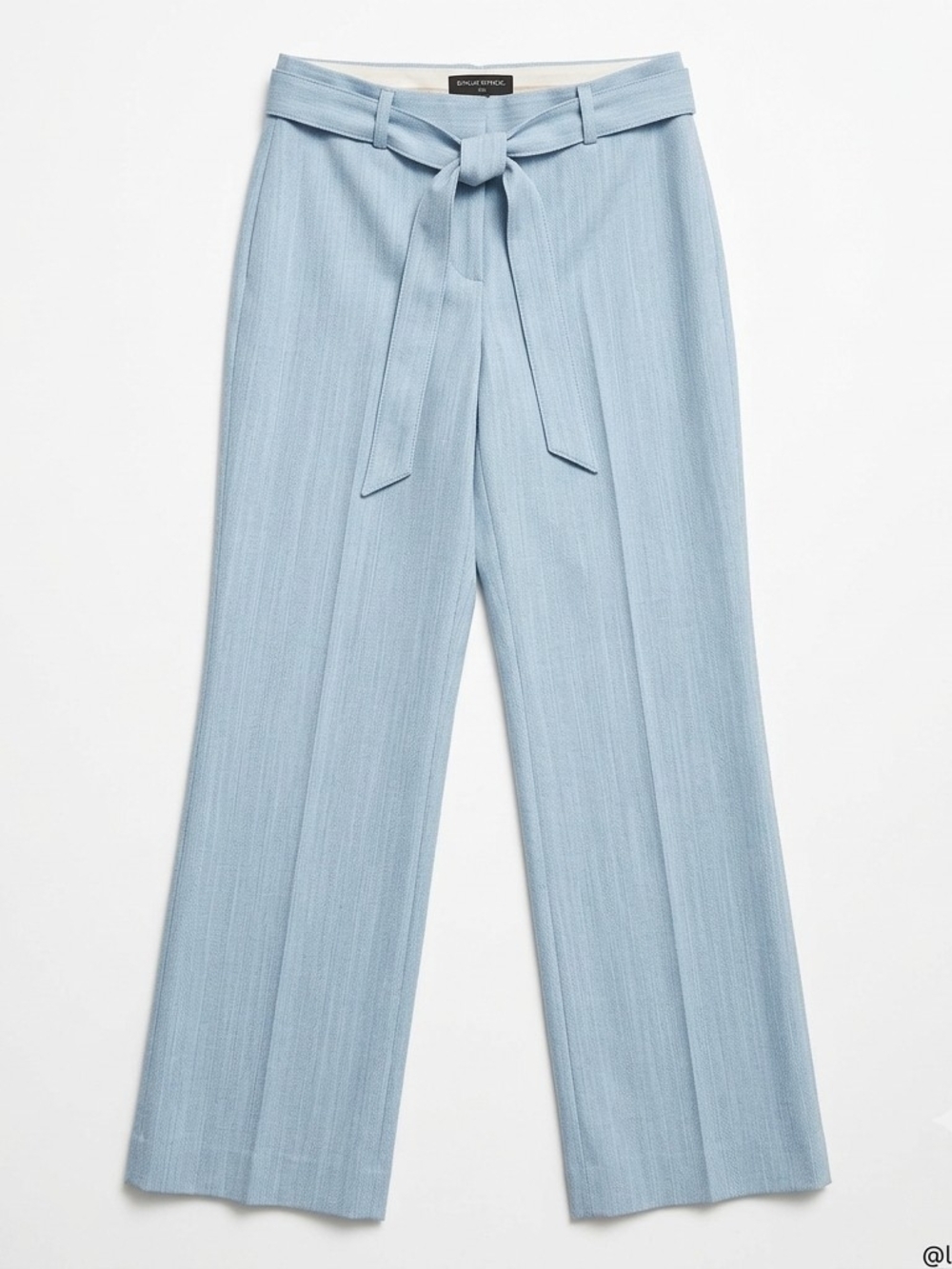Stylish Loft Paperbag Waist Wide-Leg Pants - Light Blue